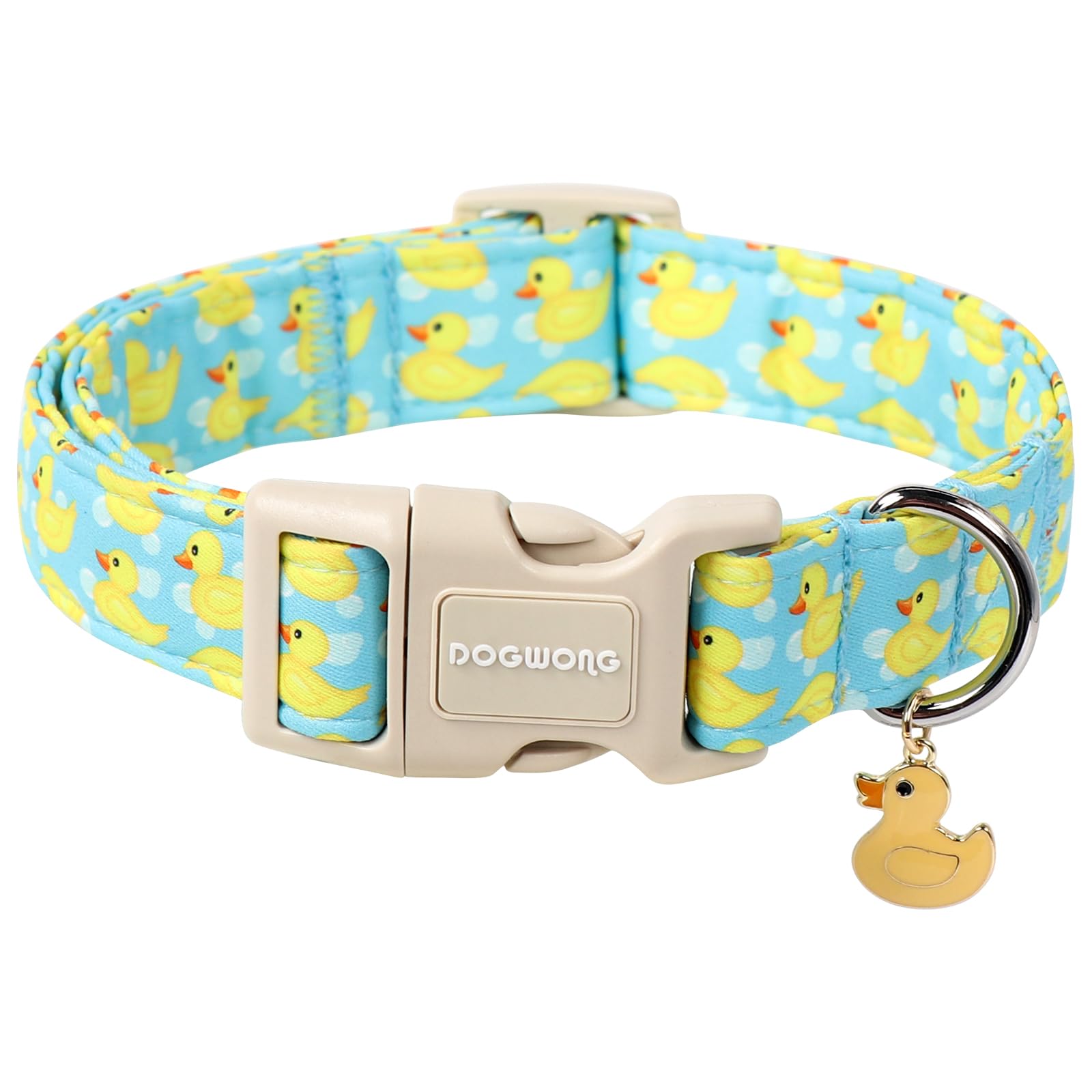 DOGWONG Duck Cotton Dog Collar, Summer Cute Dog Collar Durable Soft Beachy Pet Dog Collars Puppy Necklace for Small Medium Large Dogs