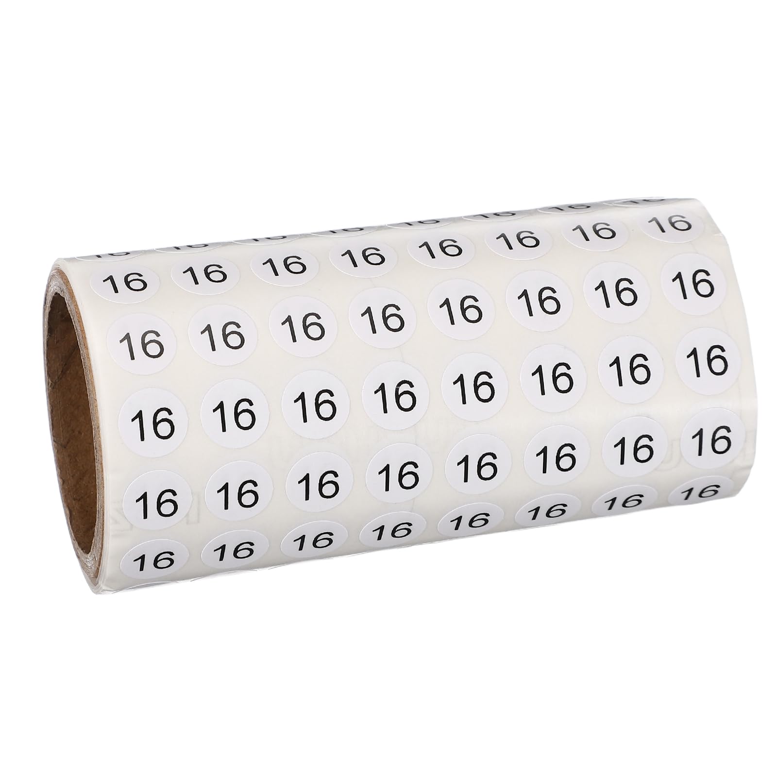 PATIKIL 1000pcs 0.4" Number Stickers, Mini Number 16 Sticker Numbers Labels Round Small Vinyl Self Adhesive Label Circle Decals 1 Roll Dots for Photo Album Poster Organize Inventory, Black