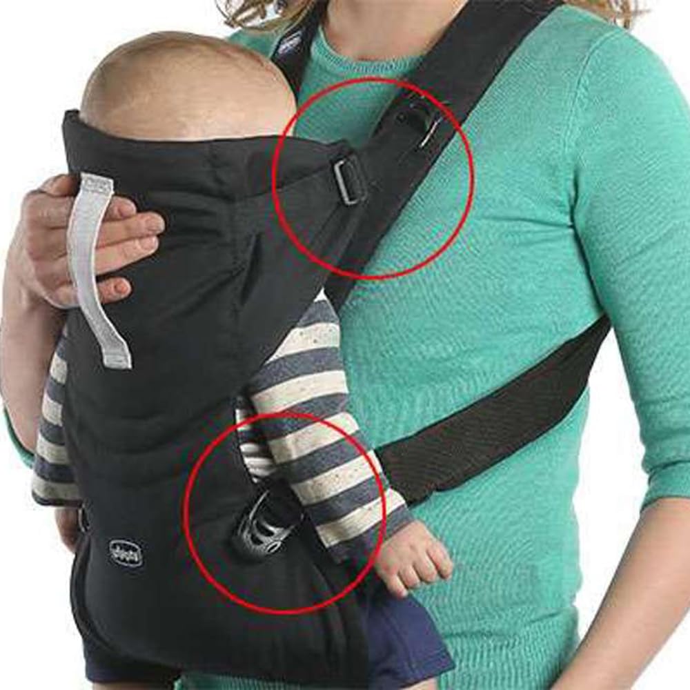 Chicco EasyFit Portabebés Ergonómico de 0 Meses a 9 kg, Mochila Fácil de Usar para Llevar el Bebé Mirando hacia los Padres, con Sujeción para Cabeza y Cuello, Negro