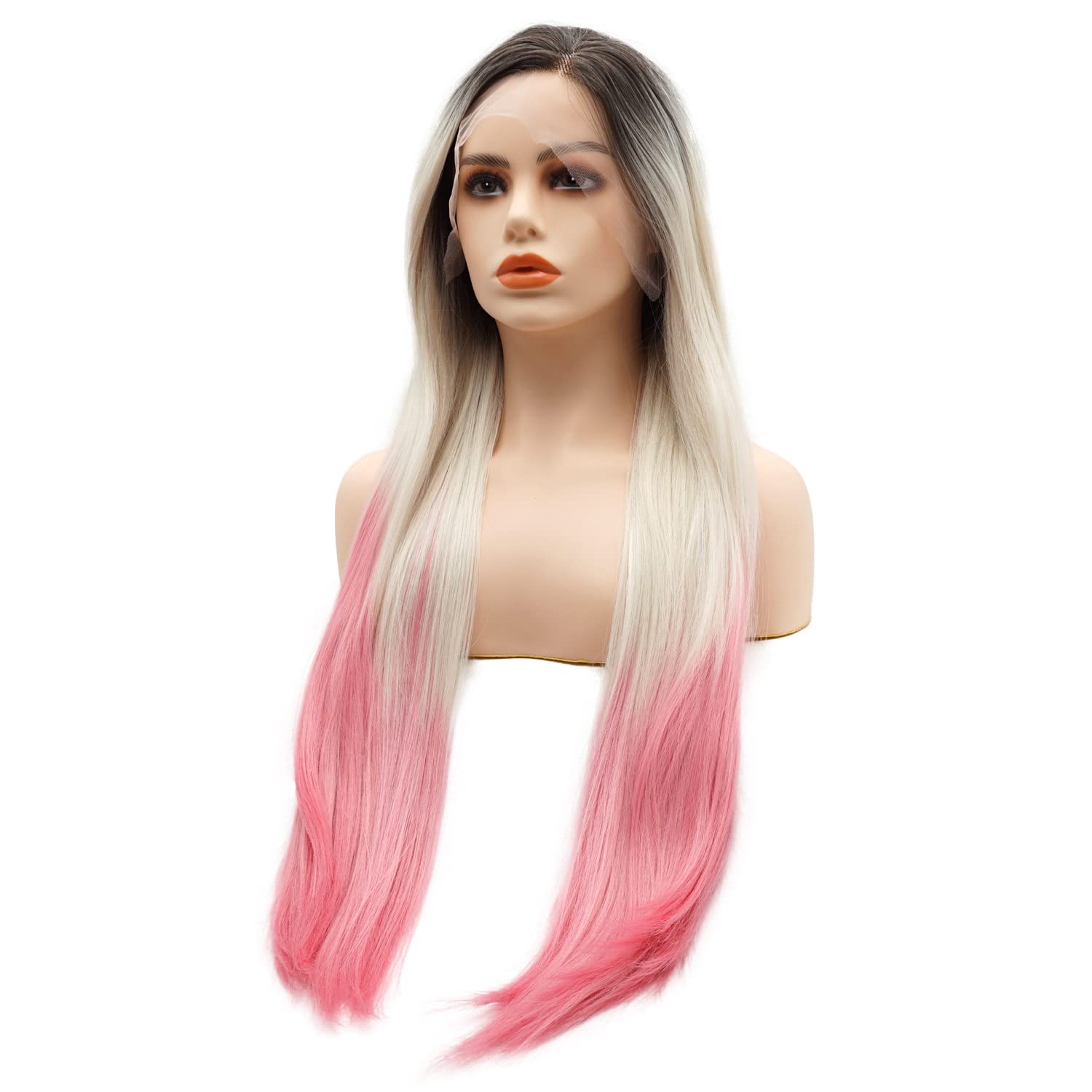 Synthetic Lace Front Wig 28 Inch Straight Heat Resistant Heavy Density Women main image 4