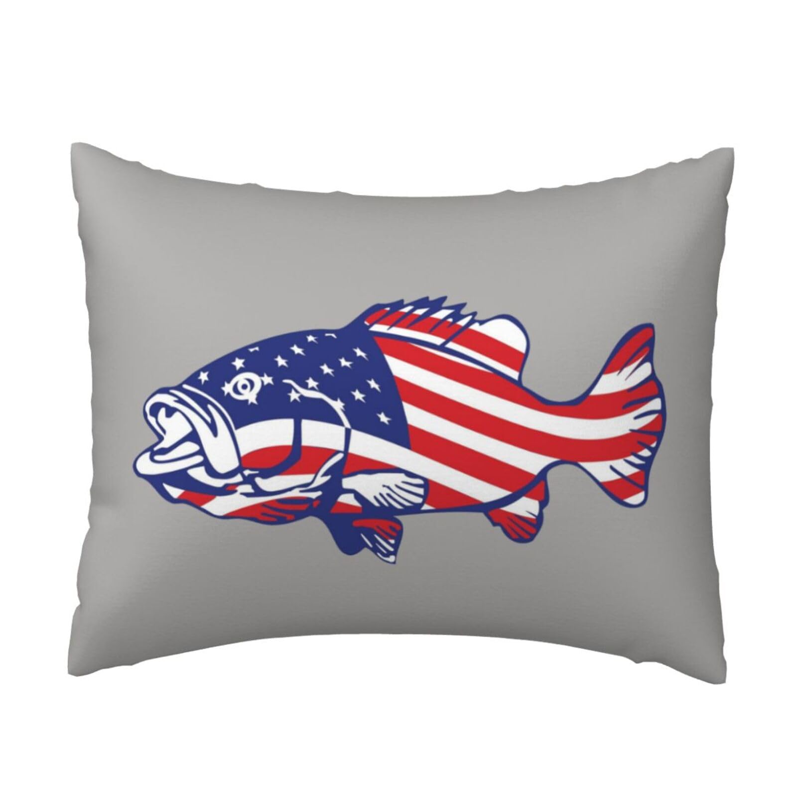 WSHFFILO American Flag Patriotic Fishing printed Pillow Case 20x26in Decorative pillowcase Throw Pillow Cover