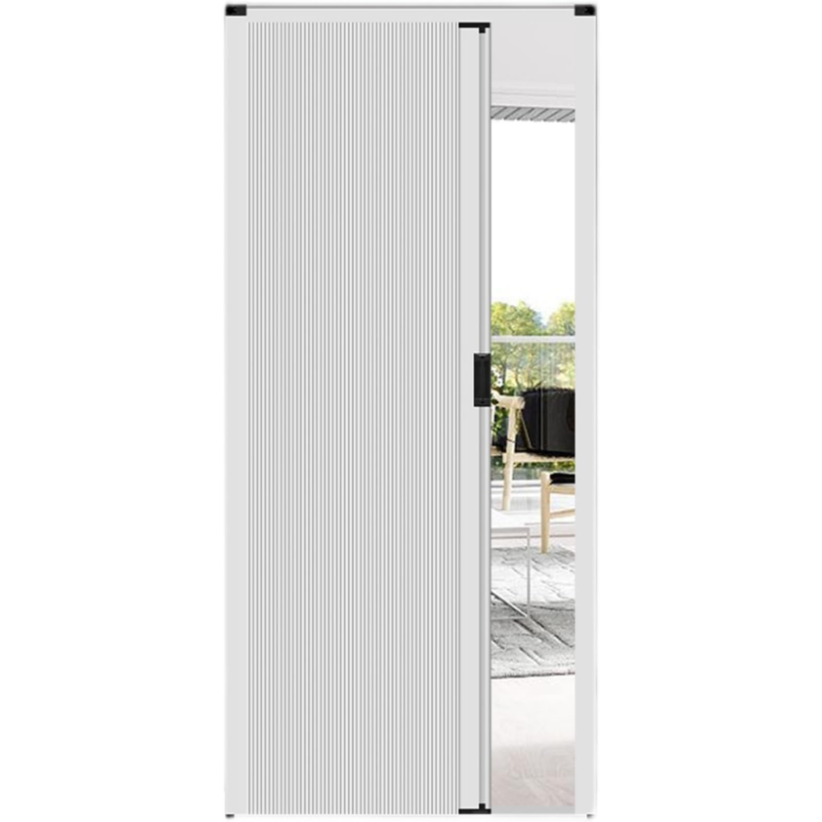 203 cm hohe Falttüren für Schlafzimmer, 76 101 127 152 177 203 cm breite, unsichtbare Falttür mit Wabenstruktur für Küchen-, Toiletten- und Speisekammertor, einziehbare Türen, innen weiß (86