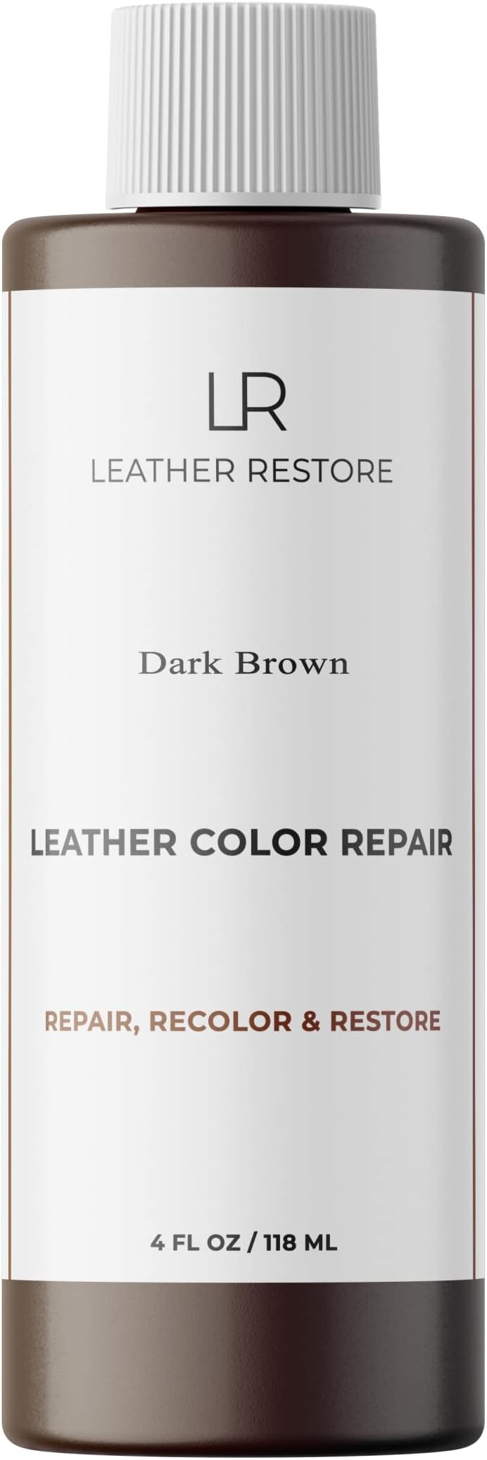 Leather Color Repair, Dark Brown 4 OZ - Repair, Recolor and Restore Couch, Furniture, Auto Interior, Car Seats, Vinyl and Shoes