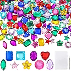 YIQIHAI 360pcs Flatback Rhinestones for Crafting, Gems Jewels for Crafts, Acrylic Gemstone for Party Decor with Box