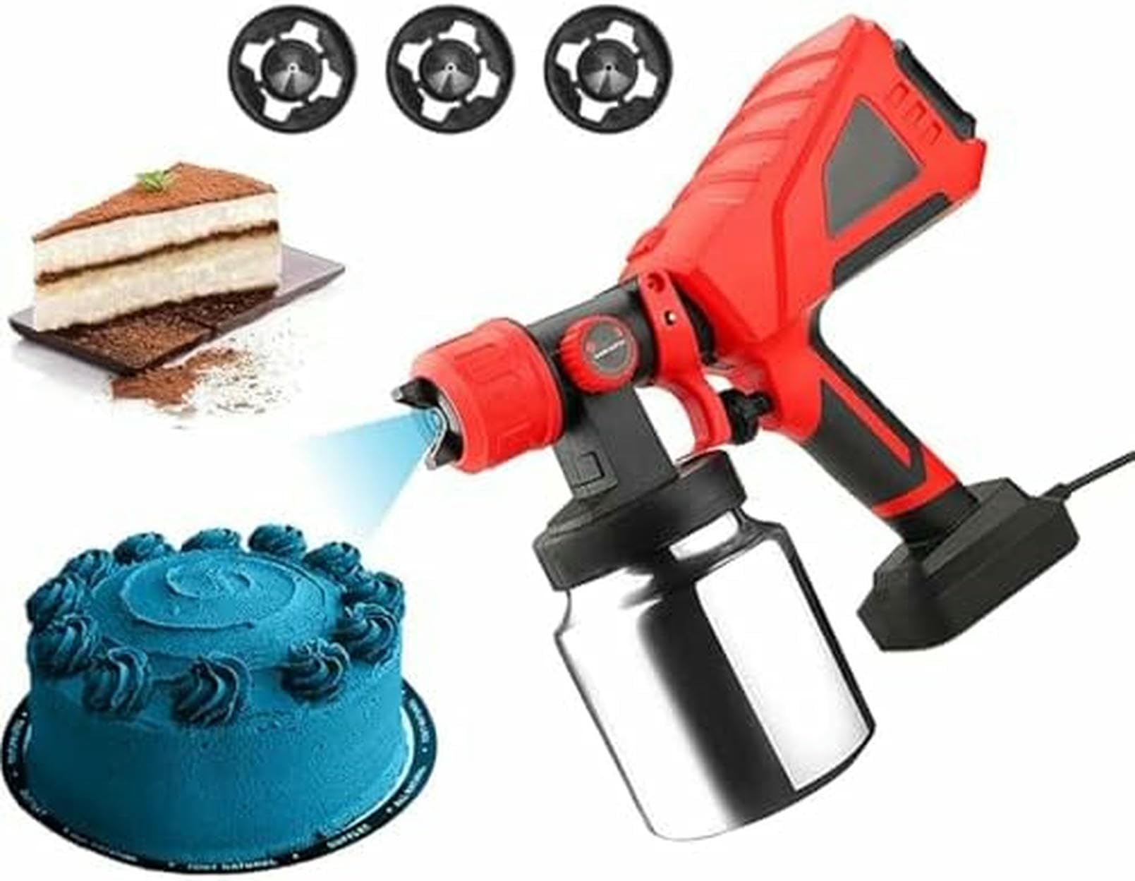 Pistola Elettrica per Cioccolato con Flusso Regolabile e 3 Misure Ugelli per Decorare Dolci e Applicazioni Industriali Perfetto per Decorazione di Torte e Pasticceria