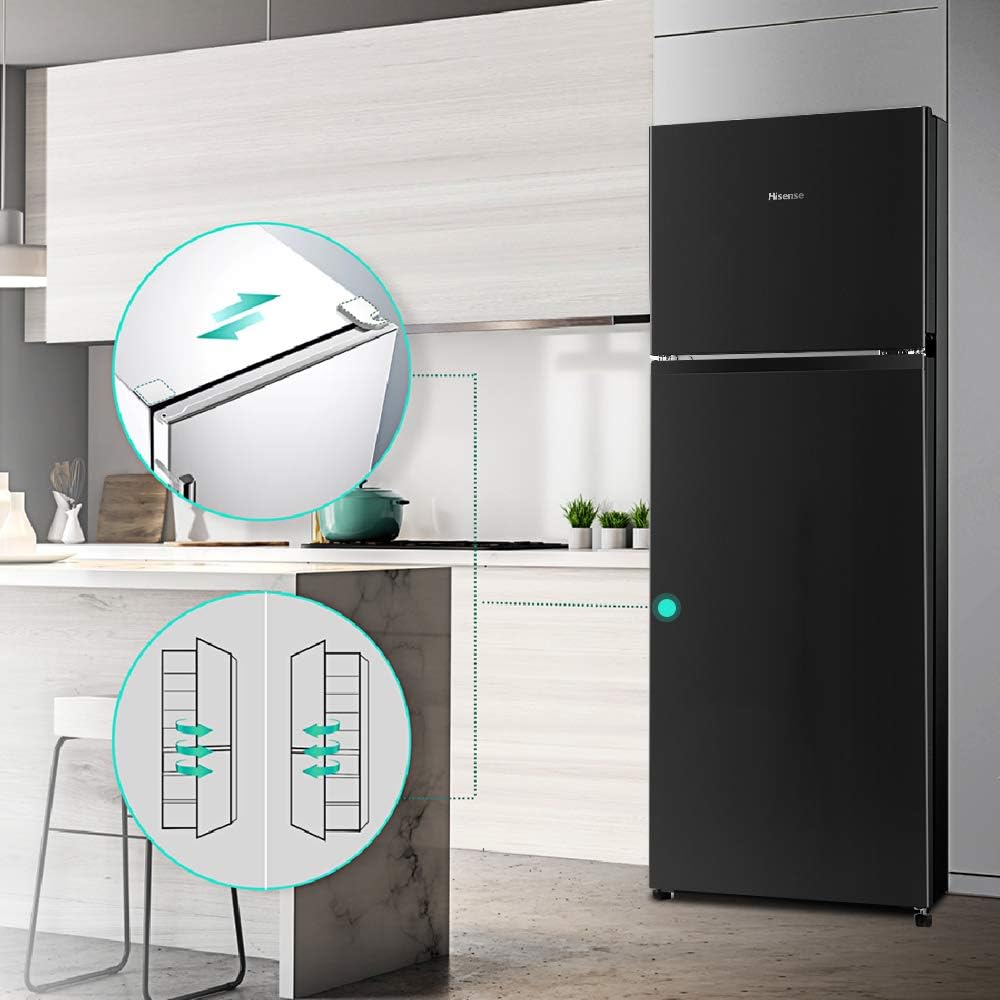 Hisense RT267D4ABF Frigorifero Doppia Porta a Libera Installazione Modello 2021, 205 L, Nero Hisense RT267D4ABF Frigorifero Doppia Porta a Libera Installazione Modello 2021, 205 L, Nero