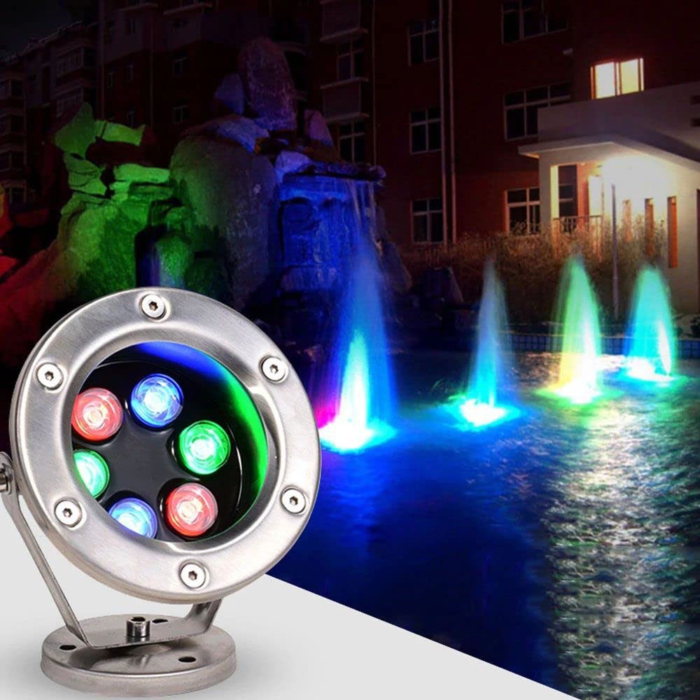 Luci subacquee per laghetto IP68, Impermeabili, a LED sommergibili, per Giardino, Piscina, Feste e Fontana, 6W, Bianche.