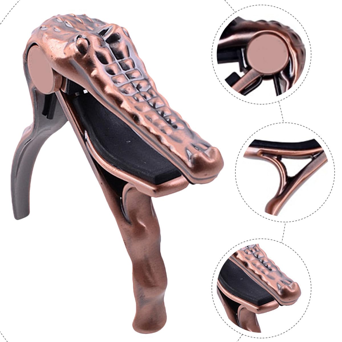 2stücke Gitarre Capo Metall Clip Im Krokodil-design Tragbar Und Verstellbar Für Akustik Gitarre Perfektes Zubehör Für Ukulele Und Saiteninstrumente Rotbraun