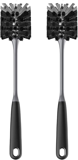MR.SIGA Long Handle Bottle Brush, Cleaning Brush for Water Bottle, Glassware, 2 Pack
