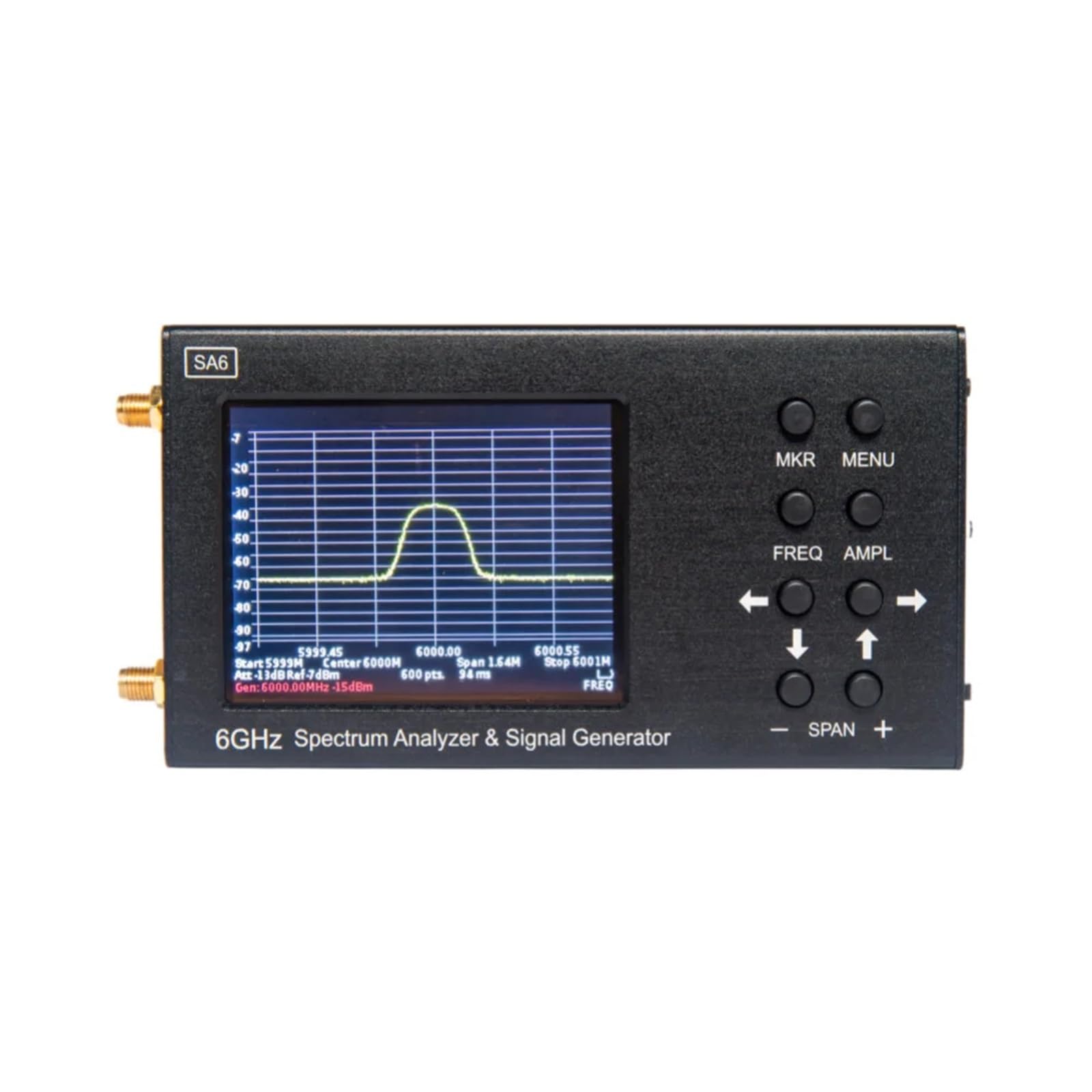 Analizador de espectro portátil SA6 de 6 GHz, explorador de espectro, generador de señales con seguimiento de 6,2 GHz y pantalla táctil. Analizador de antenas