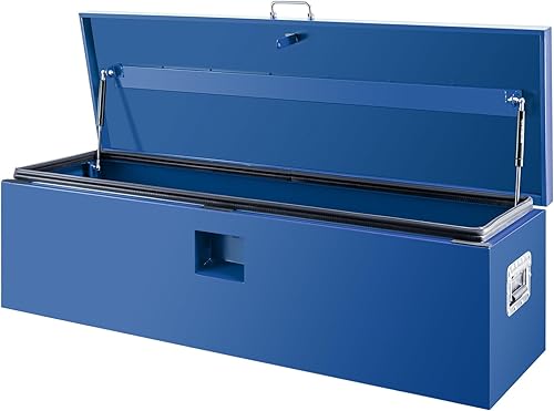Miniatura 20 de 30" Lx15 Wx15 H Caja de herramientas para cama de camión, organizador de caja de herramientas de metal resistente con cerradura segura, caja de