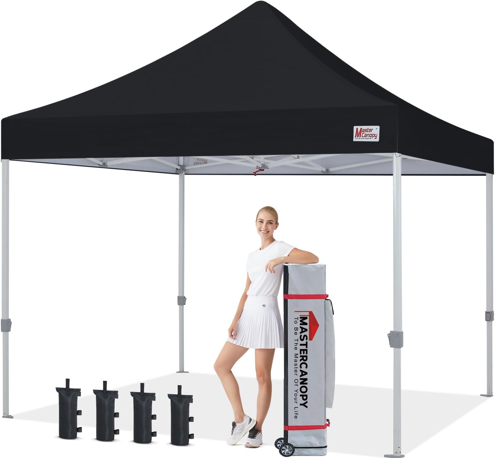 MASTERCANOPY Pop Up Canopy Tent Commercial Grade 10x10 Instant Shelter (Black)