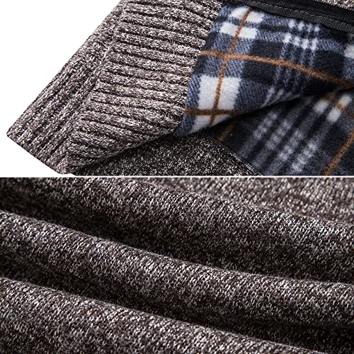Msmsse Men's Cardigan Sweaters Full Zip Knitted Sweater For Mens Coffee Us M #TOP5