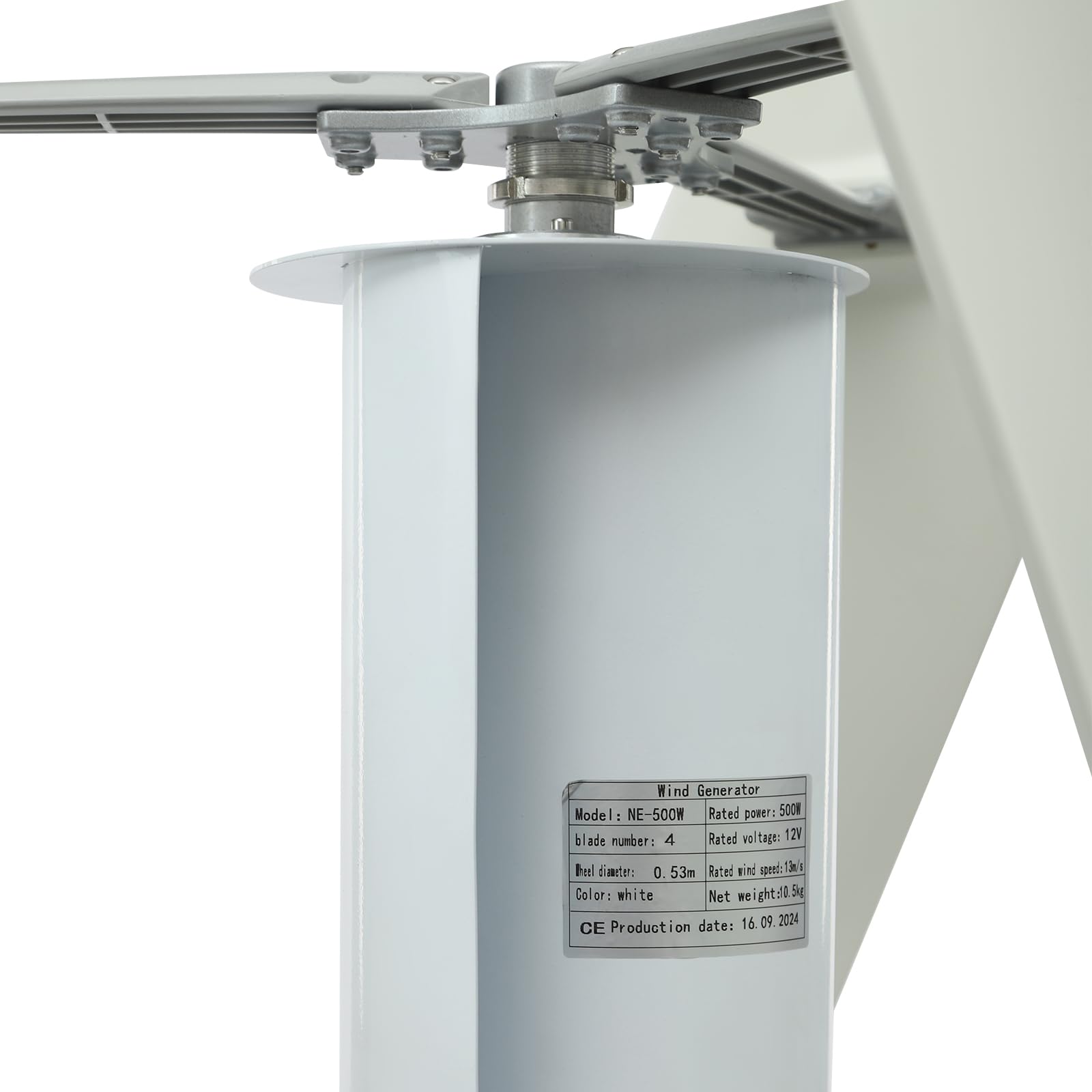 OUKANING Pionowa turbina wiatrowa, ostrza z włókna nylonowego, automatyczne hamowanie, turbina wiatrowa z inteligentnym mikroprocesorem, inteligentny (4 otwory kołnierzowe, 12 V)