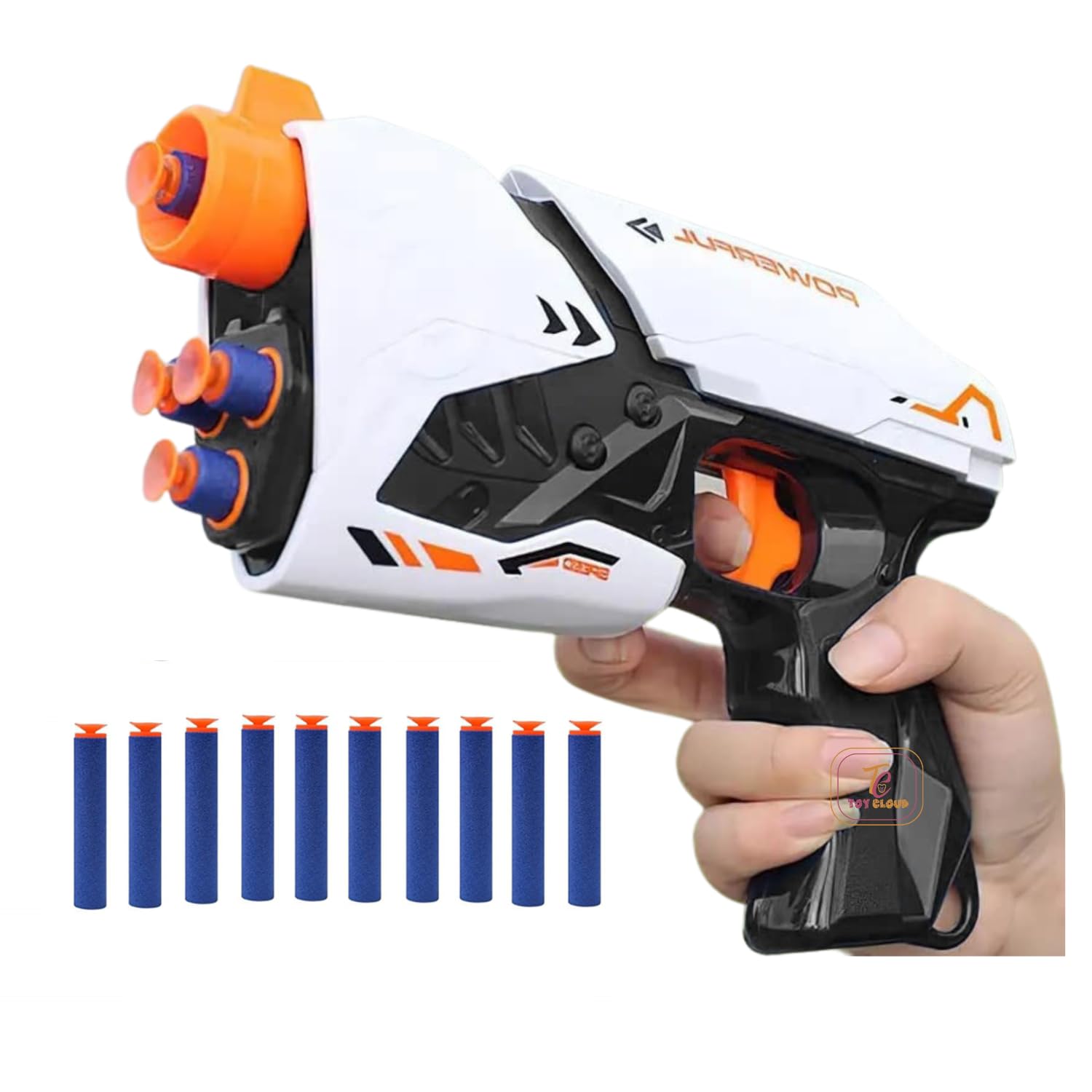 Toy CloudShot Blaster Toy Gun with 10 Soft Foam Dart Bullets, Safe and Long Range Air Gun Toys Guns for Kids Age 8-14 Year Old Boys