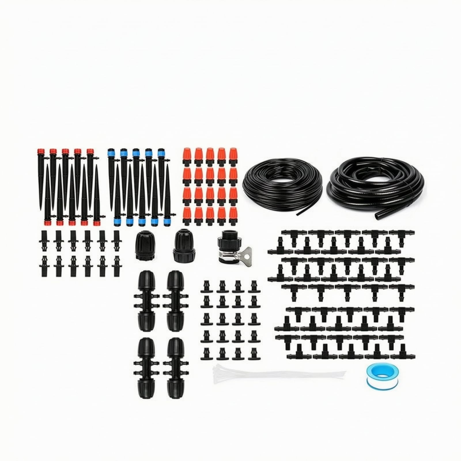Kit di Irrigazione a Goccia Automatico | Tubo Flessibile in PVC, Kit Irrigazione a Goccia con Nebulizzatori, Senza Elettricità, per, Coltivatori Domestici