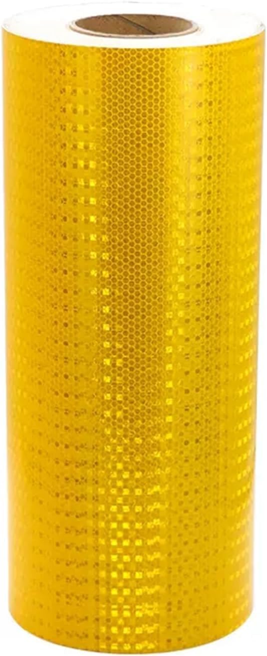 Taśma ostrzegawcza odblaskowa, Taśma ostrzegawcza odblaskowa, żółta, samoprzylepna, PVC, 50 metrów x 40 cm, 1 rolka