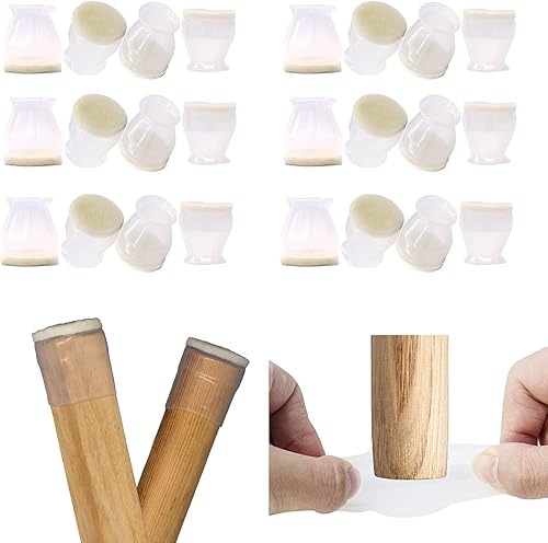 Protectores de suelo de silicona pequeños para patas de silla, para patas de silla de 0.8 a 1.3 pulgadas, tapas de patas de silla, fundas para patas