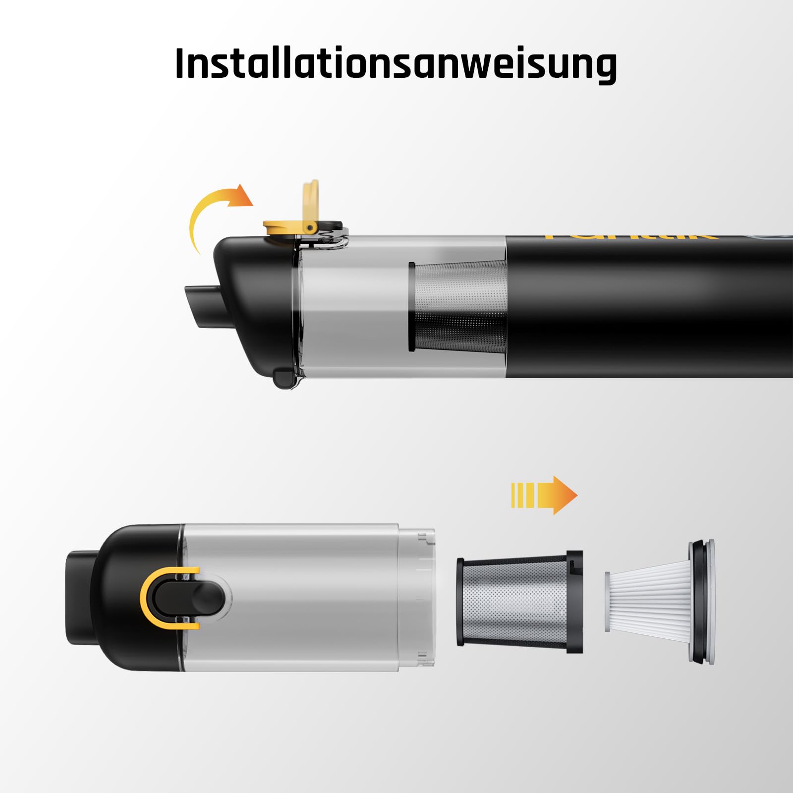Fanttik 2er-Pack Ersatz-HEPA-Filter, waschbarer und wiederverwendbarer Filter, passend für Fanttik Slim V8 Mate & V8 Apex & V9 Mix & V10 Mix & Slim V10 Apex Autostaubsauger (AV8001)