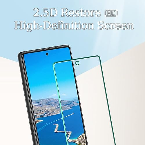 Miniatura 3 de Kesuwe Paquete de 3 Protector de pantalla para Google Pixel 7 vidrio templado, antiarañazos, transparente HD, dureza 9H, ultra resistente, sin