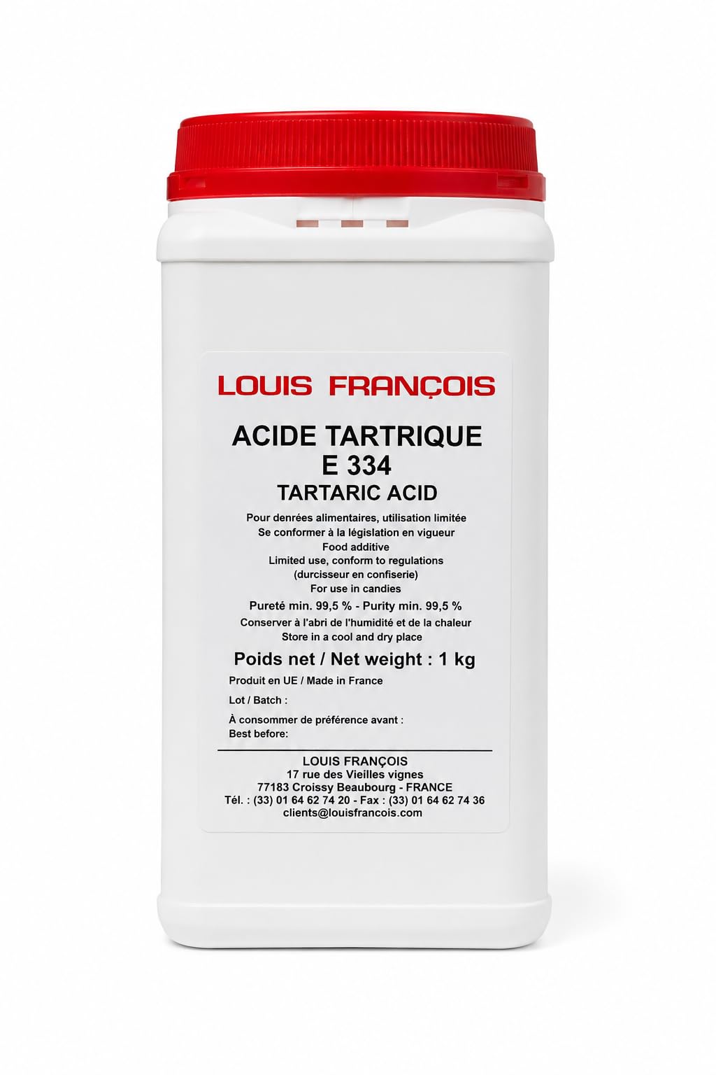 Louis Francois - Acide Tartrique 1 Kilo