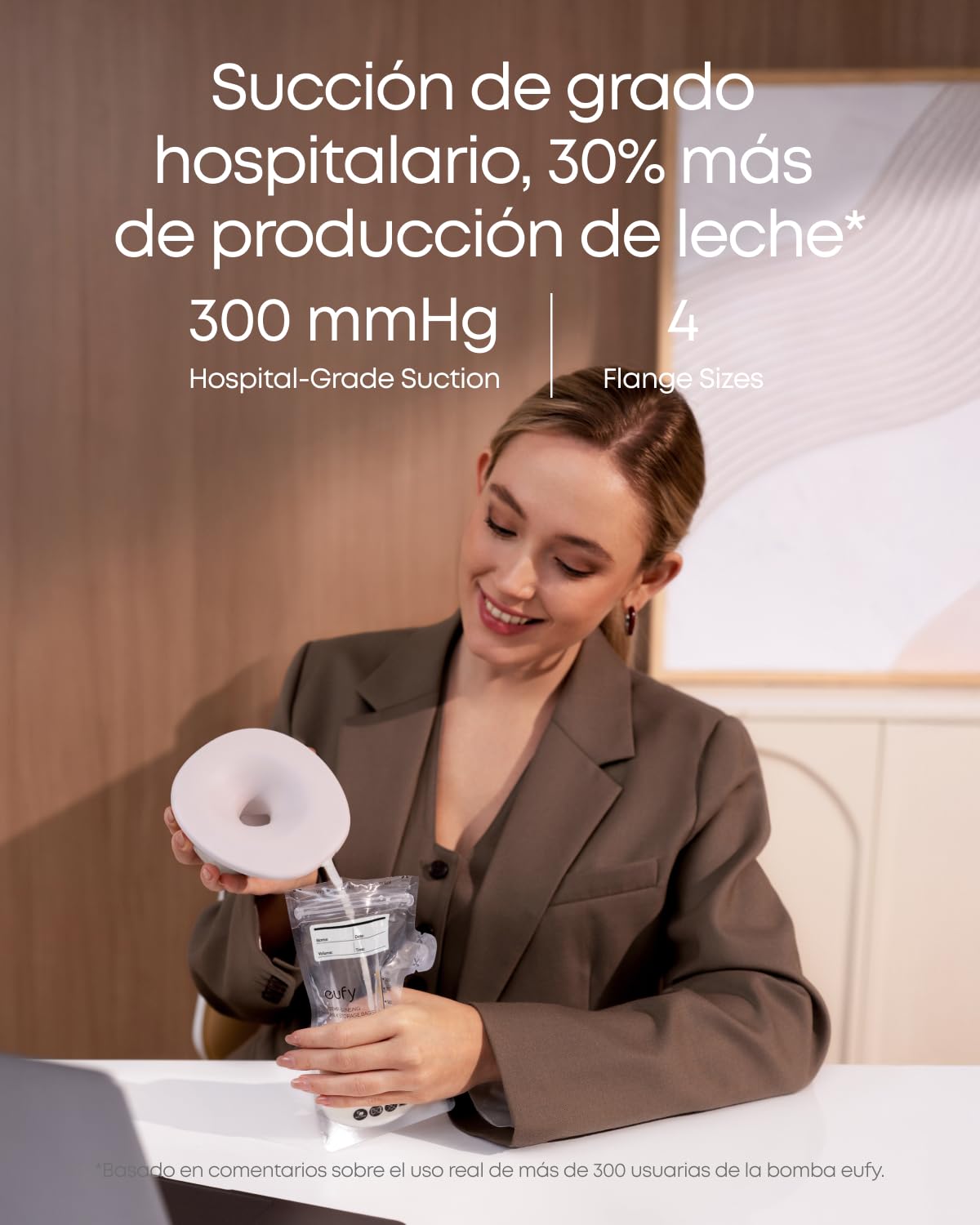 Sacaleches calefactable eufy S1, sacaleches con tecnología HeatFlow™, OptiRhythm™ controlado por app, succión de grado hospitalario, a prueba de fugas, ultrasilencioso para usar con sujetador.