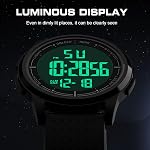 GOLDEN HOUR Ultra-Thin Minimalist Sports Imperméable Montres numériques Hommes avec grand angle Display Bracelet en caoutchouc Montre de poignet pour hommes Femmes