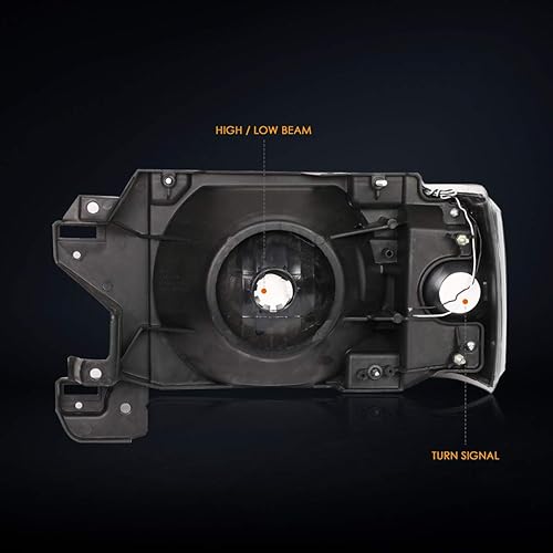 Miniatura 4 de PM PERFORMOTOR PMHL-F150-8791-LB-BSC - Faros delanteros de lente ahumado con LED DRL Compatible con 87-91 Bronco  87-91 F150 250 350