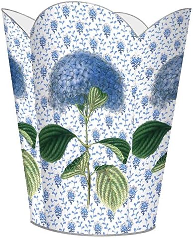 Marye-Kelley WB396-Blue Hydrangea on Provencial Print Wastepaper Basket