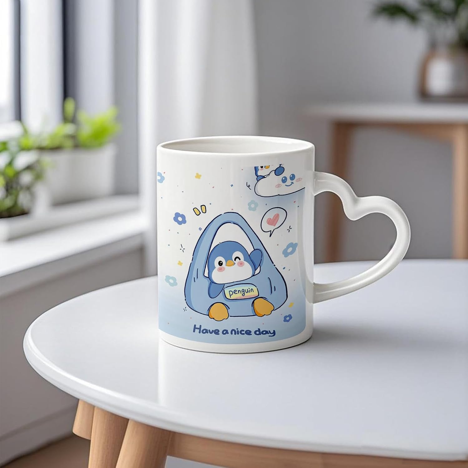 Set of 12 Sublimation Blanks White Ceramic Coffee Mugs 11oz Blank Ceramic Classic Drinking Cup Mug with Heart Handle For Milk Tea Cola Water