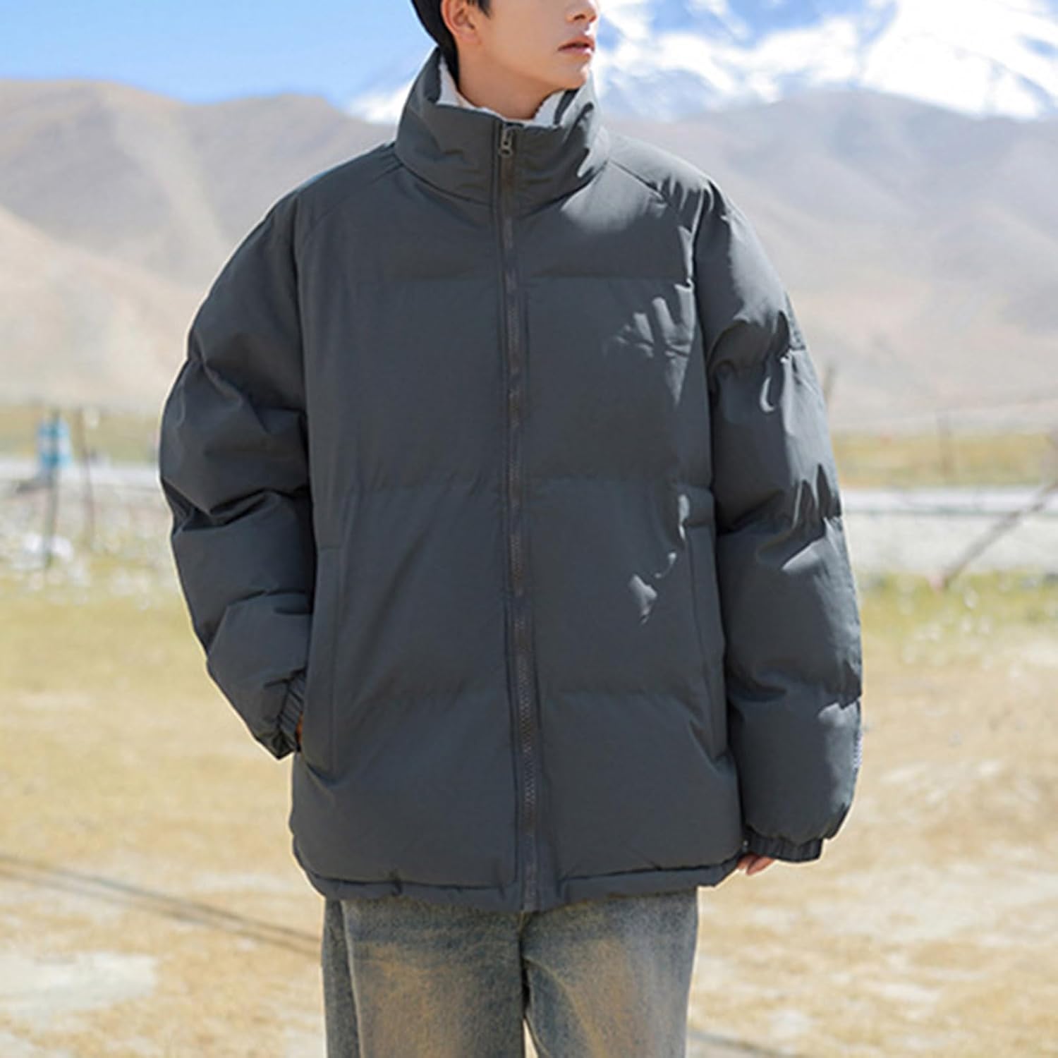 サイズ確認用 SUDJLIMD] ダウンジャケット メンズ 冬 中綿ジャケット 軽量 大きい