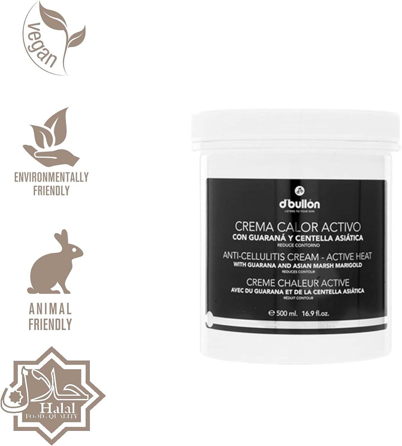 D'Bullón Active Heat Body Cream. Reduces orange skin - 500 ml, 500 ml (Pack of 1) - Image 3