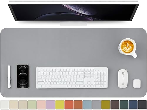 Miniatura 91 de Tapete de escritorio de piel antideslizante de poliuretano (PU), para organización de escritorio y accesorios, ideal para alfombrilla de mouse y de