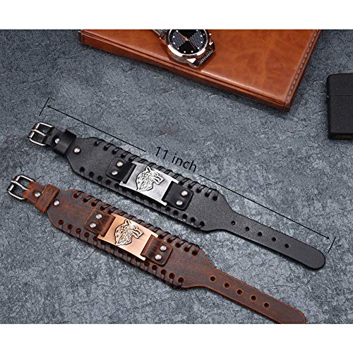 TURTLEDOVE Viking Bracelet Wolf Fenrir - Vintage Nordic Scandinavian Talisman - Gothic Bracelet for Celtic Pagan3