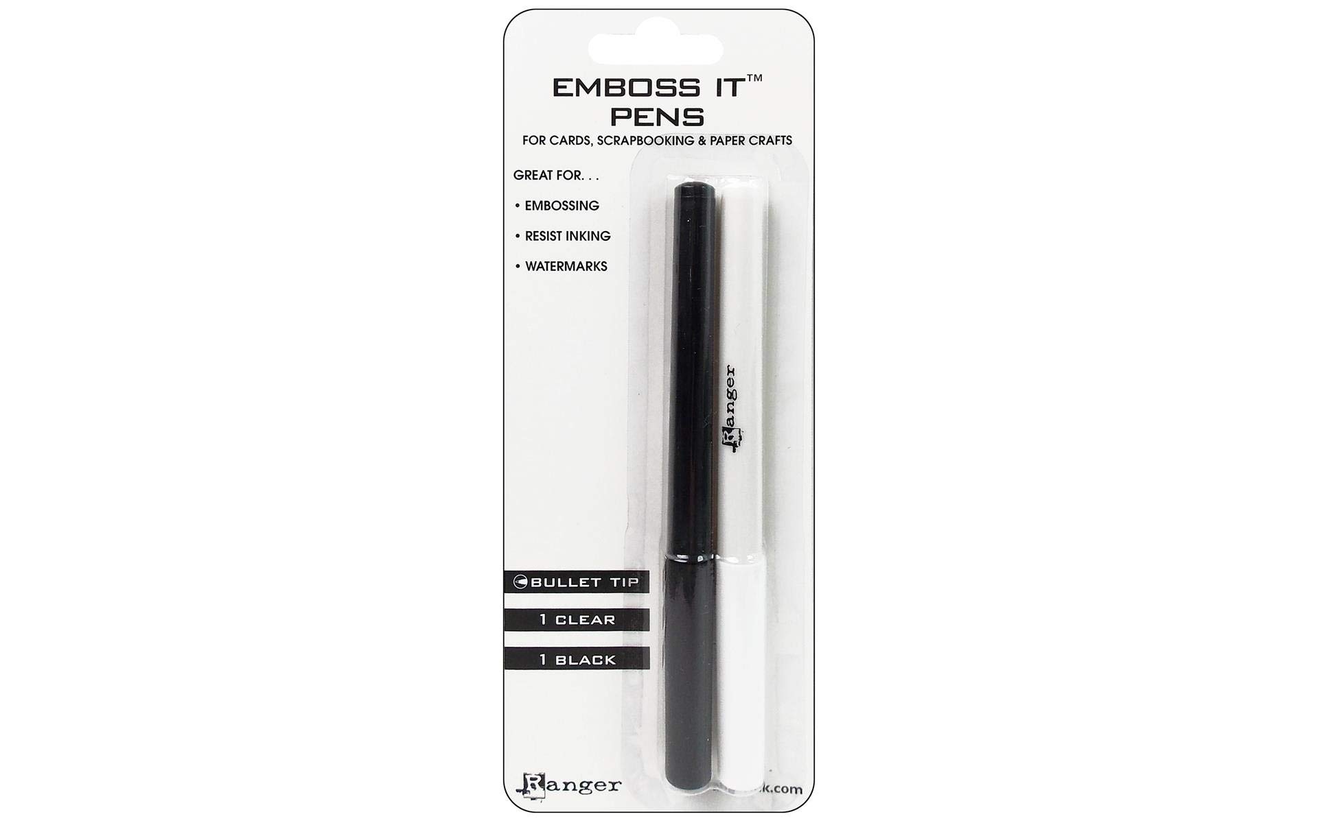 RangerEmboss It Pens 2/Pkg-Black & Clear