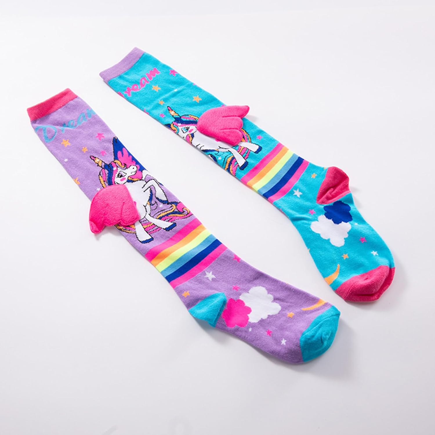 Little Kids Girls Crazy Socks Cute Cartoon 3D Wings Knee High Socks Child Long Funny Animal Socks 7-12 Year - Image 7