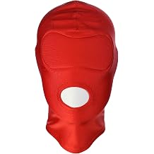 Womens Sexy Faceless Mask, Mens Full Face Mask, Mouth Opening Built-in Blindfold Head Cover for Halloween Cosplay