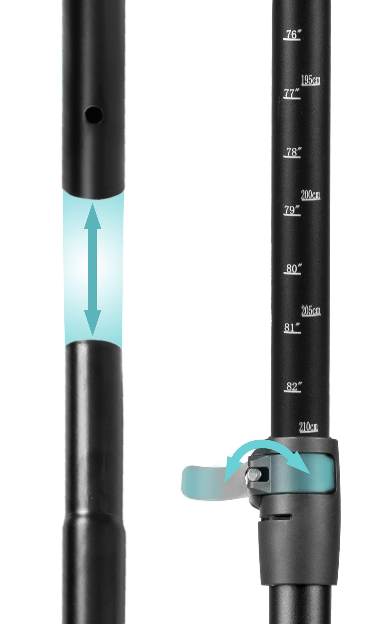 Neo-Sport SUP Paddel Teleskoppaddel 2in1 Paddling Verstellbar 230 cm 2 Paddelblätter Kajak Kajakpaddel Schwarz