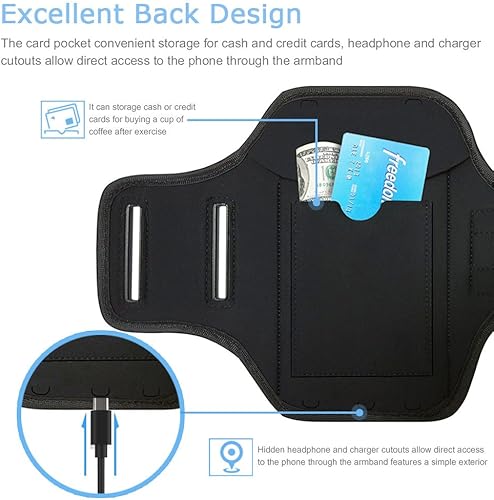 Miniatura 3 de Galaxy S7 EdgeS8S8+ banda para el brazo, JEMACHE banda para el brazo para ejercicio, gimnasio, corrertrotarejercicio para Samsung Galaxy S8S7 EdgeS8