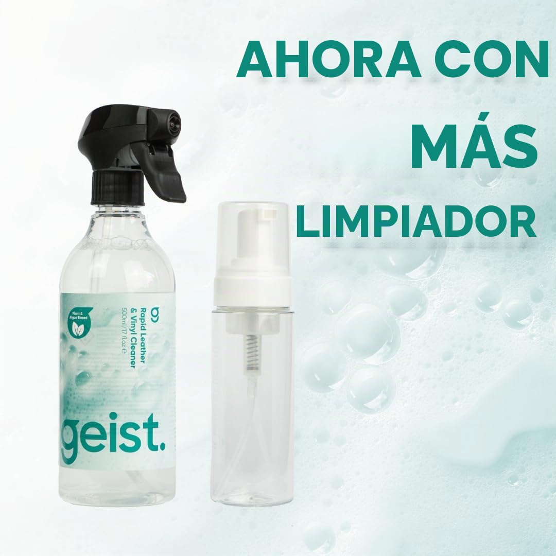 Geist. 3 Plus Care Kit para Cuero y Vinilo | Limpia, Protege contra la Transferencia de Tinte y daños por fricción, Evita Que el Cuero encoja y se agriete | para Piel a Partir de 3 años y Polipiel