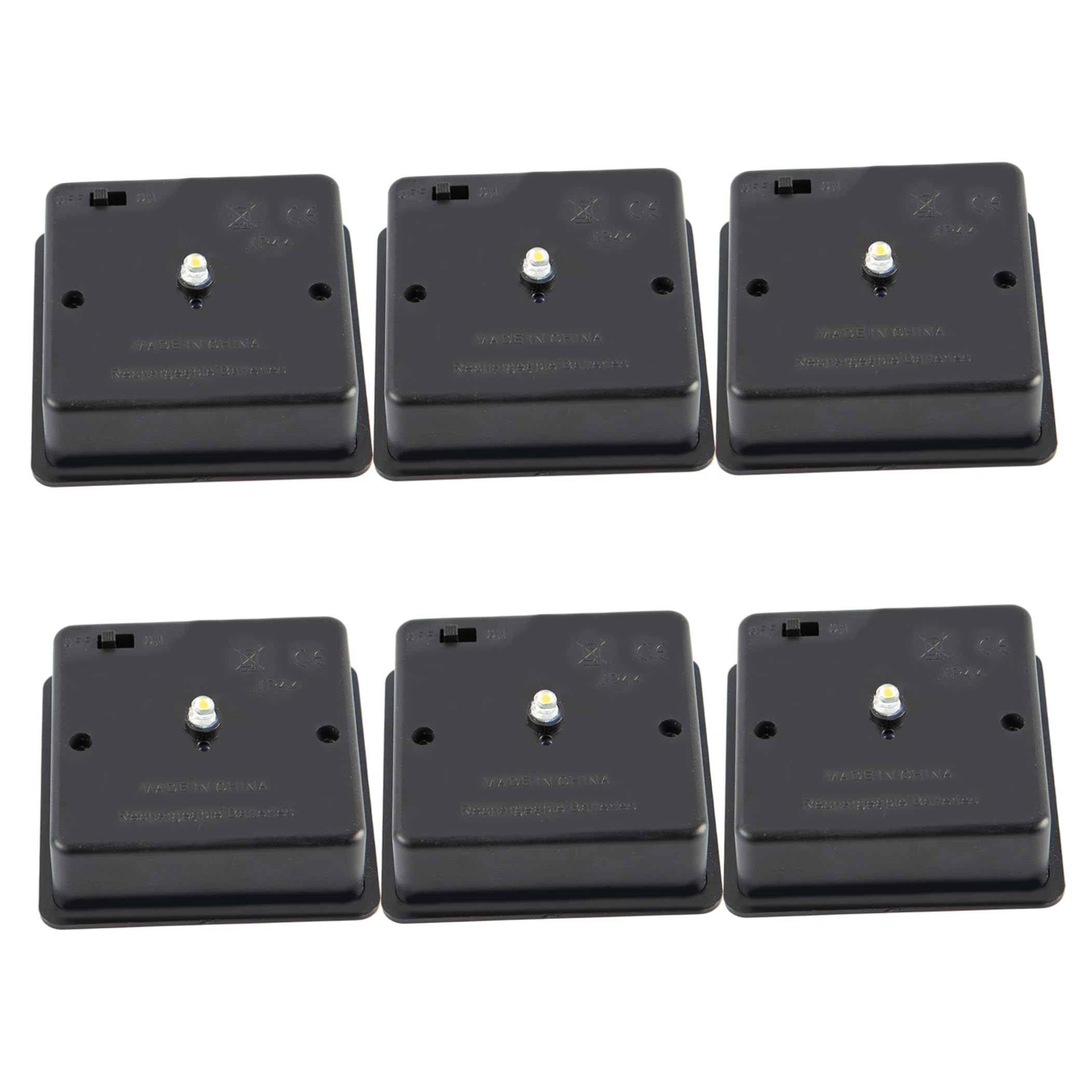 6 Pack Square Solar Light Replacement Top, Waterproof Solar Replacement Lights for Lanterns Outdoor, 2.80×2.80inch Black Light Parts Parts