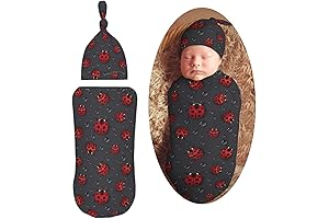 Ladybug Rain Silky-Soft Baby Blanket & Hat Swaddle Set