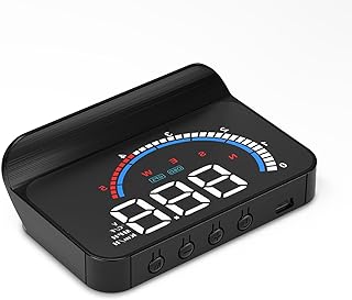 AMROOLOO Car HUD Head up Display, OBD2 & GPS Dual Modes HUD, Speedometer, KM/H and MPH, Compatible with All Cars