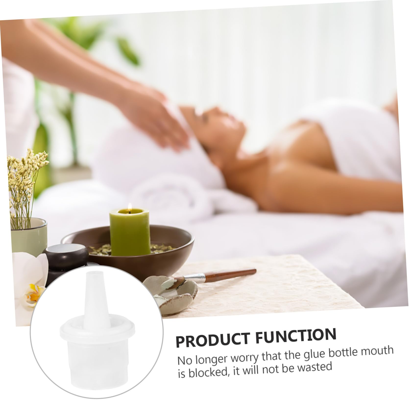 OUNONA 20Pcs Eyelash Replacement Bottle Nozzles for Grafted Mascara Blocking Design for Eyelash Extension Tools Durable for Family Professional Use