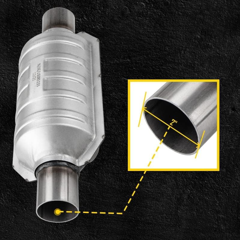 Miniatura 2 de KAC Convertidor catalítico universal de 2 pulgadas, convertidor catalítico con escudo, 93241,53004 convertidor catalítico de repuesto automotriz de
