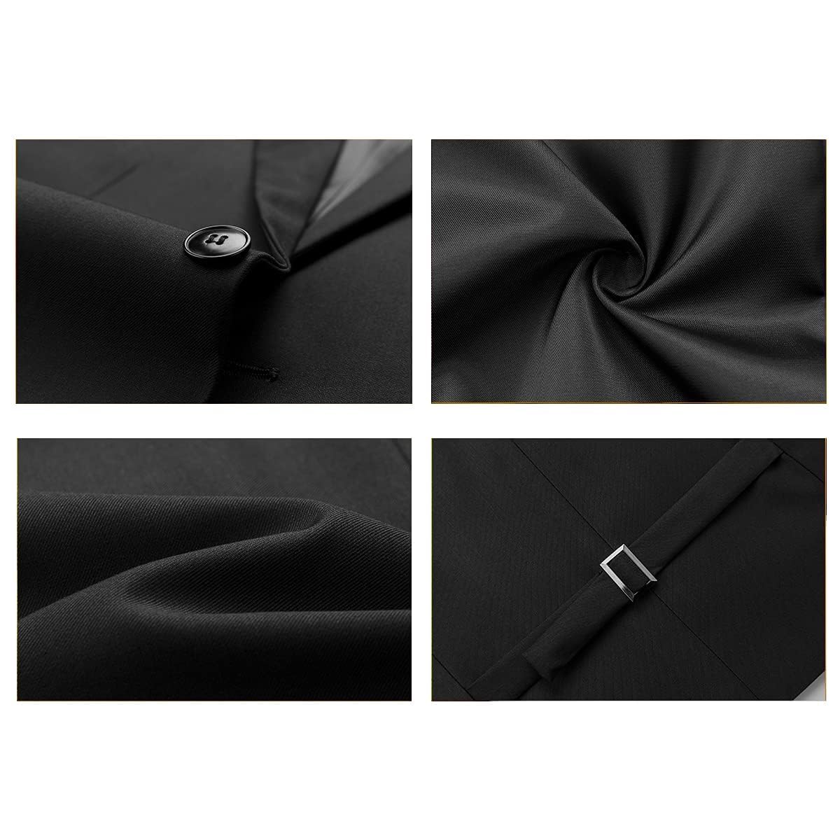 KUDORO Costume Homme 3 pièces Slim Fit Smoking à Un Bouton Men Suits 3 Piece pour Mariage Business Fête Confort Elégant Blazer Veste et Pantalon Gilet