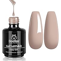 Vista 100 de Beetles - Esmalte de uñas de gel rosa de 0.51 onzas líquidas, esmalte de uñas de gel rosa nude, lámpara LED UV para arte de uñas, manicura de larga