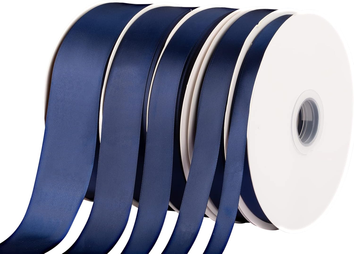 シルキー両面サテンリボン横長50mm縦長91M花束ギフトラッピング#ネイビー