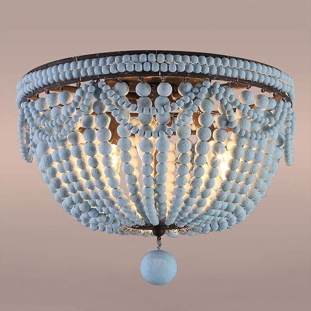 Luminaire Bohème de Style Ferme en Bois Noble, l'Élégance Artisanale pour votre Couloir