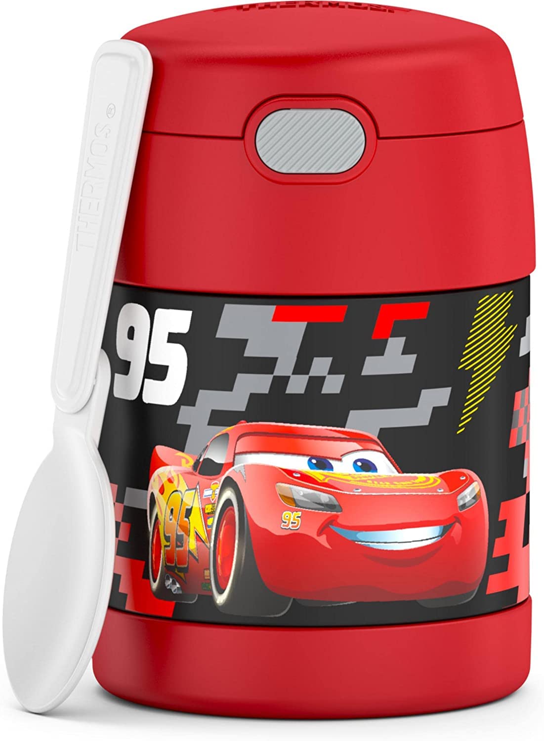 THERMOS FUNTAINER - Frasco de acero inoxidable aislado al vacío para niños con cuchara, 10 onzas